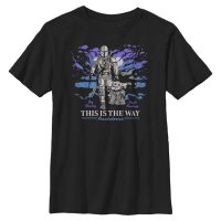 Star Wars - The Mandalorian - Mandalorian & the Child Galaxy - Niños Camiseta - Negro - delante