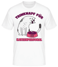 Trinknapft Für Katzenpersonal - Männer Basic T-Shirt - Weiß - Vorne