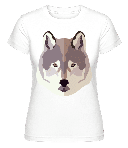 Aperçu: Loup Comic Ombre -  T-shirt Shirtinator femme - Blanc - Devant