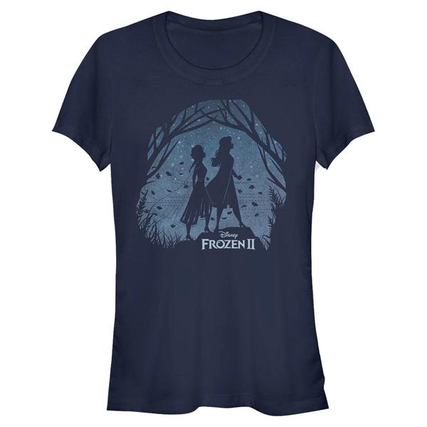 Aperçu: Disney - La Reine des neiges - Elsa & Anna Frozen2 Scenery - Femme T-shirt - Bleu marine - Devant Aperçu: Disney - La Reine des neiges - Elsa & Anna Frozen2 Scenery - Femme T-shirt - Bleu marine - Devant