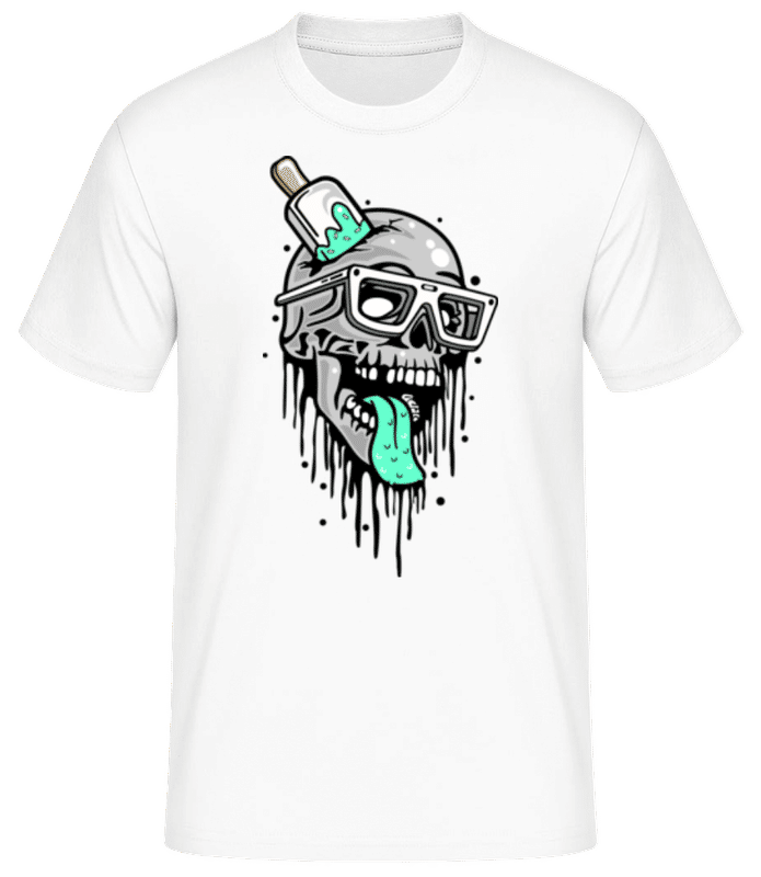 Náhled: Coloured Skull - Pánské basic tričko - Bílá - Napřed