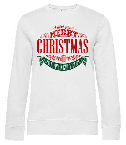 Aperçu: Merry Christmas Label 1 - Sweat-shirt standard pour femme - Blanc - Devant