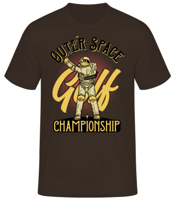 Space Golf Championship - Camiseta básica para hombre - Marrón - delante