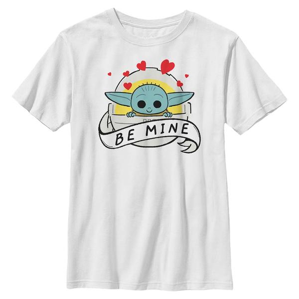 Aperçu: Star Wars - The Mandalorian - The Child Be Mine With - Valentine's Day - Enfant T-shirt - Blanc - Devant