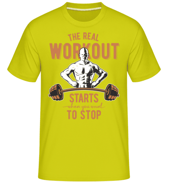 Aperçu: The Real Workout -  T-Shirt Shirtinator homme - Citron vert - Devant