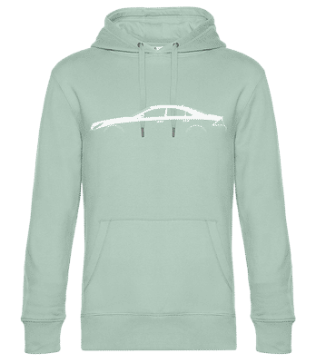 'Mercedes CLS C219' Silhouette - Unisex premium mikina - Mätová zelená - Predné