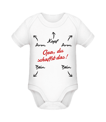 Opa Du Schaffst Das - Baby Bio Strampler - Weiß - Vorne