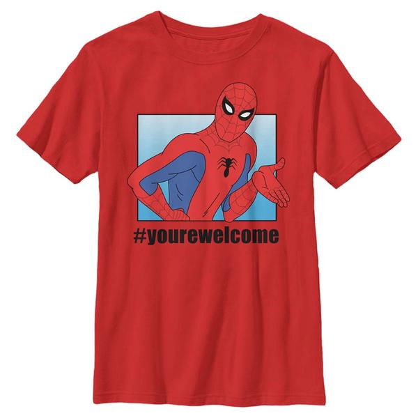 Preview: Marvel - Spider-Man - Spider-Man #yourewelcome - Kids T-Shirt - Red - Front