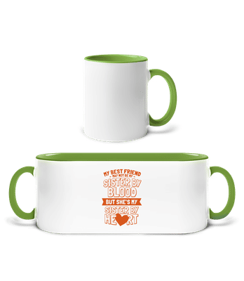 My Sister By Heart - Two-toned Mug - White / Apple green - Front
