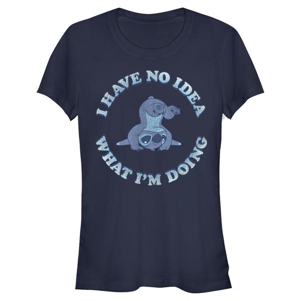 Aperçu: Disney - Lilo & Stitch - Stitch No Idea - Femme T-shirt - Bleu marine - Devant