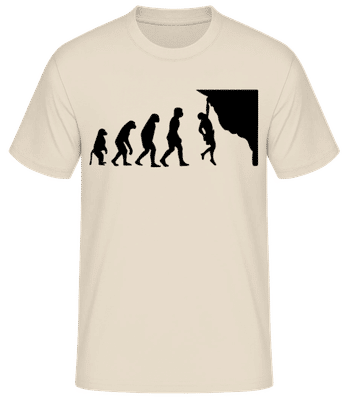 Bouldern Evolution - Männer Basic T-Shirt - Creme - Vorne