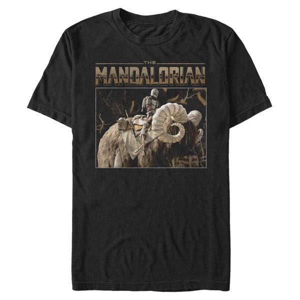Aperçu: Star Wars - The Mandalorian - Mandalorian & the Child Bantha Ride - Homme T-shirt - Noir - Devant