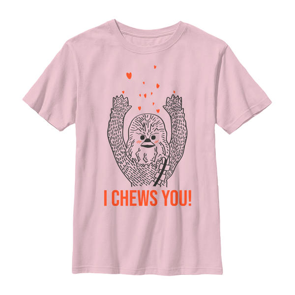 Aperçu: Star Wars - Chewbacca I Chews You Chewy - Enfant T-shirt - Rose - Devant
