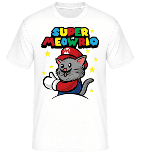 Super Meowrio -  T-Shirt Shirtinator homme - Blanc - Devant