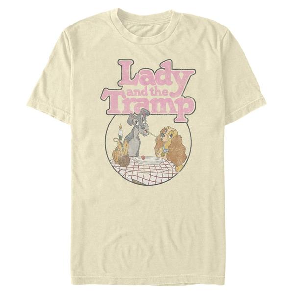 Aperçu: Disney Classics - La Belle et le Clochard - Lady and the Tramp - Homme T-shirt - Crème - Devant