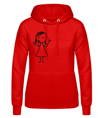Ligne téléphonique femme - Sweat à capuche Femme - Rouge - Devant
