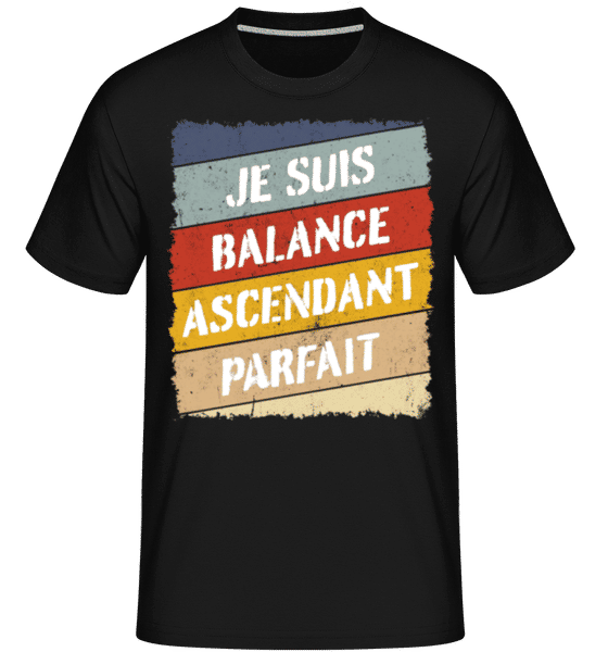 Aperçu: Je Suis Balance Style Rétro -  T-Shirt Shirtinator homme - Noir - Devant
