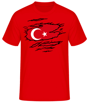 Zerrissene Flagge Türkei - Männer Basic T-Shirt - Rot - Vorne