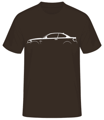 'BMW 1M Coupe E82' Silhouette - Pánske basic tričko - Hnedá - Predné