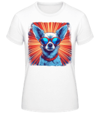Chihuahua Hippie Look - T-shirt standard Femme - Blanc - Devant