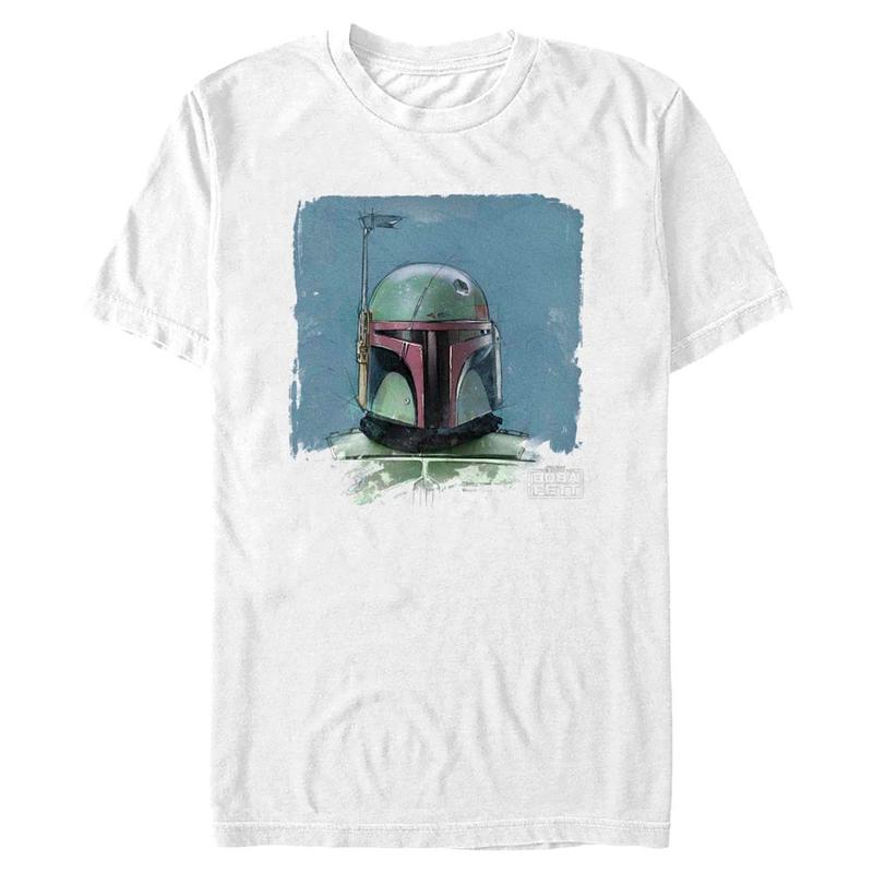 Preview: Star Wars - Book of Boba Fett - Boba Fett Portrait - Men's T-Shirt - White - Front