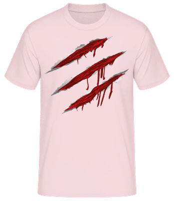 Blutige Kratzer Halloween - Männer Basic T-Shirt - Rosa - Vorne