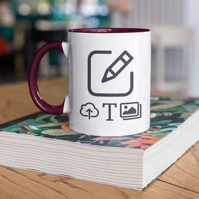 Two-toned Mug - White / Bordeaux