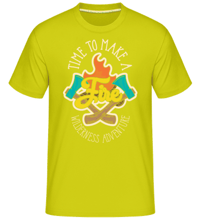 Time To Make A Fire -  Shirtinator Men's T-Shirt - Lime - Front