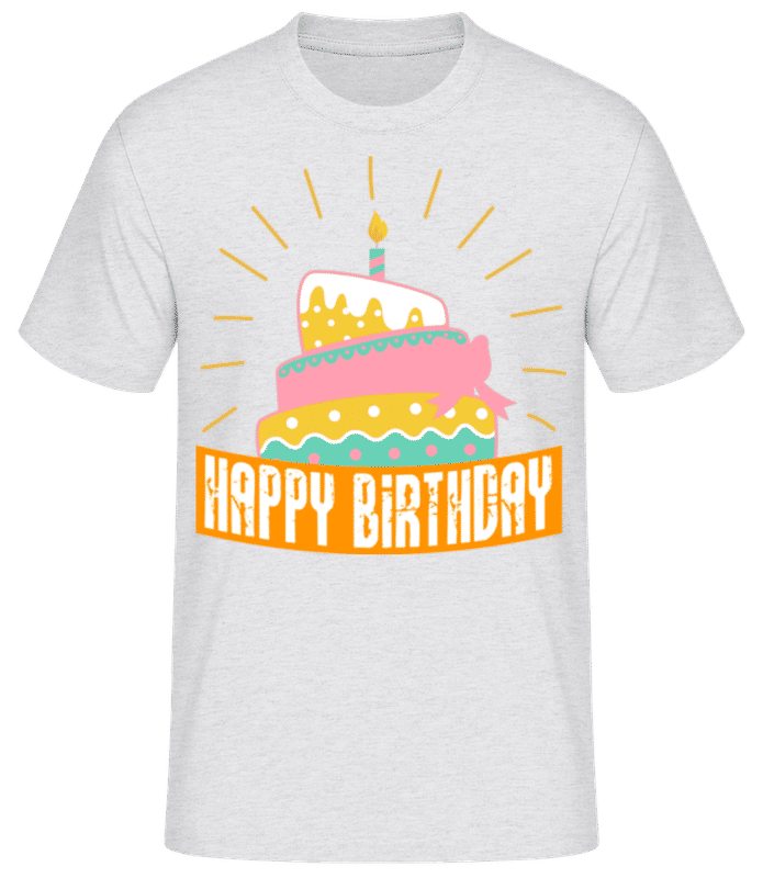 Preview: Happy Birthday Cake - Men's Basic T-Shirt - Heather grey - Front