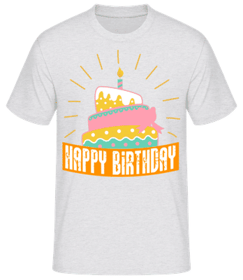 Happy Birthday Cake - Men's Basic T-Shirt - Heather grey - Front