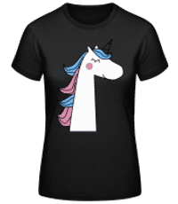 Cute Unicorn - Camiseta básica de mujer - Negro - delante