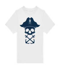 Crâne de pirate noir - T-shirt homme B&C - Blanc - Devant