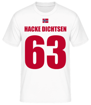 Norwegen Fußball Trikot Hacke Dichtsen - Männer Basic T-Shirt - Weiß - Vorne