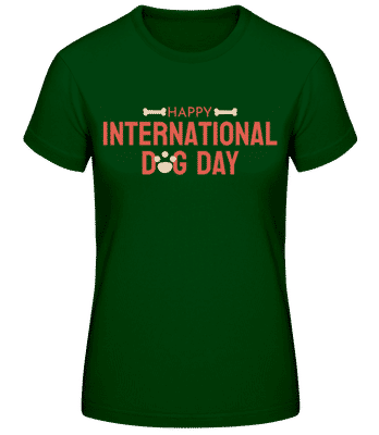 Happy Dog Day - Frauen Basic T-Shirt - Flaschengrün - Vorne