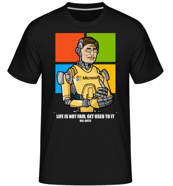 Aperçu: Bill Gates Robot Human -  T-Shirt Shirtinator homme - Noir - Devant