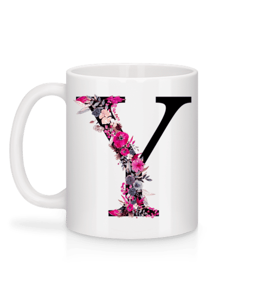 Aperçu: Fleurs Initiale Y - Mug en céramique blanc - Blanc - Derrière