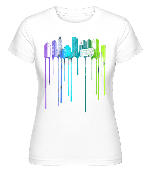 Aperçu: Ville Graffiti -  T-shirt Shirtinator femme - Blanc - Devant