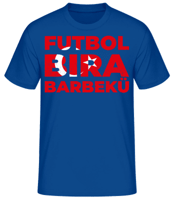 Futbol Bira Barbekü - Camiseta básica para hombre - Azul real - delante