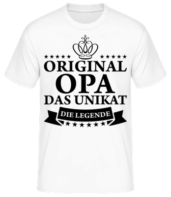 Opa Das Unikat Die Legende - Männer Basic T-Shirt - Weiß - Vorne