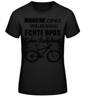 Opa Radfahren - Frauen T-Shirt B&C - Schwarz - Vorne