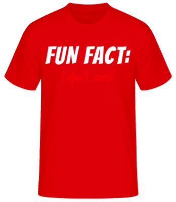 Fun Fact I Dont Care - Camiseta básica para hombre - Rojo - delante