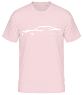 'BMW X6 M Competition' Silhouette - T-shirt standard Homme - Rose - Devant