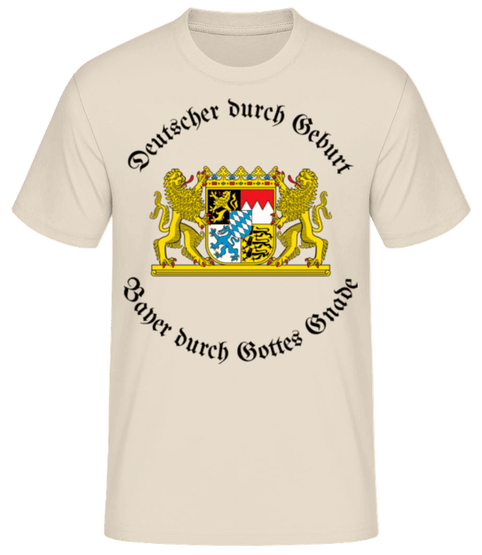 Vorschau: Bayer Durch Gottes Gnade - Männer Basic T-Shirt - Creme - Vorne