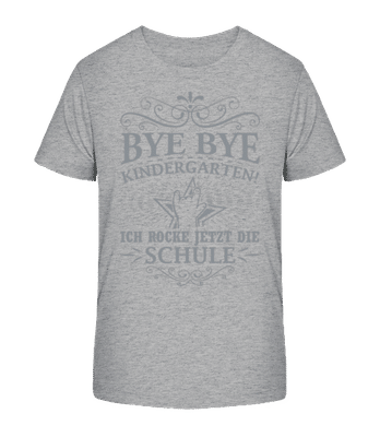 Ich Rocke Die Schule - Kinder Bio T-Shirt Stanley Stella 2.0 - Grau meliert - Vorne