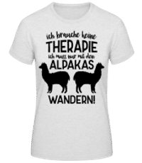 Ich Brauche Keine Therapie Alpakas - Frauen Basic T-Shirt - Grau meliert - Vorne