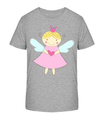 Petite Fée Princesse - T-shirt bio Enfant Stanley Stella 2.0 - Gris chiné - Devant