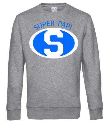 Super Papi Blue - Sweat-shirt standard pour homme - Gris chiné - Devant