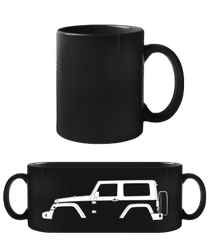 'Jeep Wrangler (JK)' Silhouette · Schwarze Tasse
