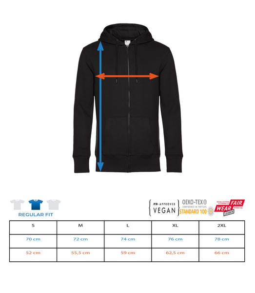 Aperçu: Survêtement standard pour hommes - Tableau des tailles