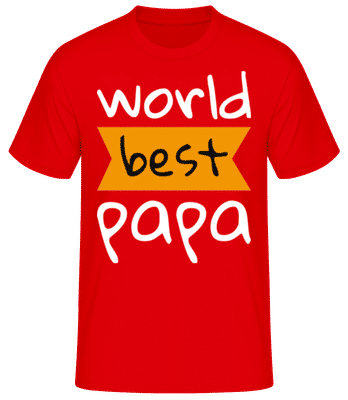 World Best Papa - Pánské basic tričko - Červená - Napřed